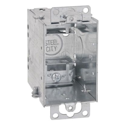 Thomas & Betts Steel City® CWX-25 Gangable Welded Style Switch Box, Steel, 14 cu-in Capacity, 1 Gangs, 1 Outlets, 4 Knockouts